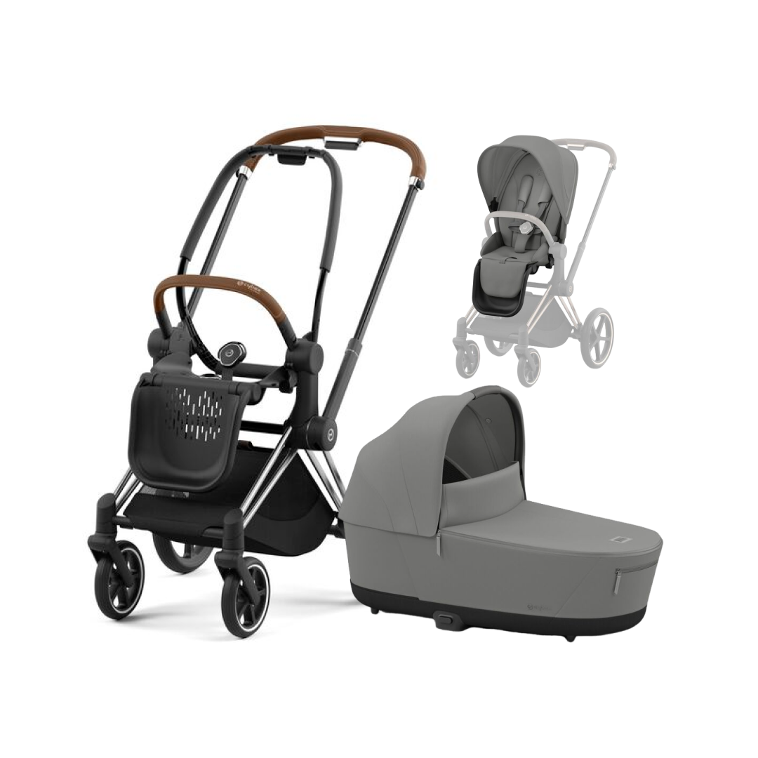 CYBEX PRIAM Kombikinderwagen chrome brown mirage grey – CYBEX PRIAM Kombikinderwagen chrome brown mirage grey bei babybrands.de kaufen ✓ sicher, einfach & bequem online bestellen ✓